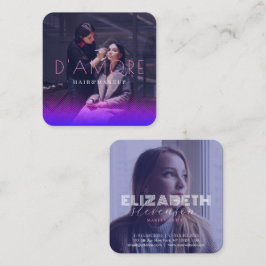 Beruflich 2 Fotos Rosa und Lila Abstrakt Quadratische Visitenkarte