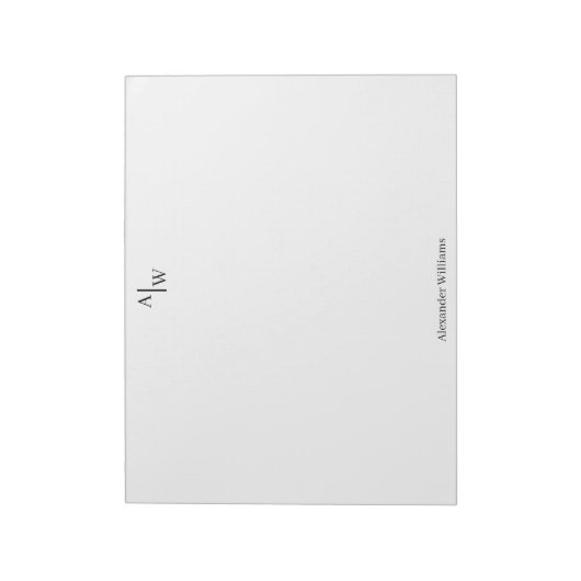 Beruflich 2 Monogramm Einfach Minimalistisch Schwa Notizblock (Rotiert)