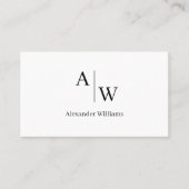 Beruflich 2 Monogramm Name Einfache Grundvorausset Visitenkarte (Vorderseite)