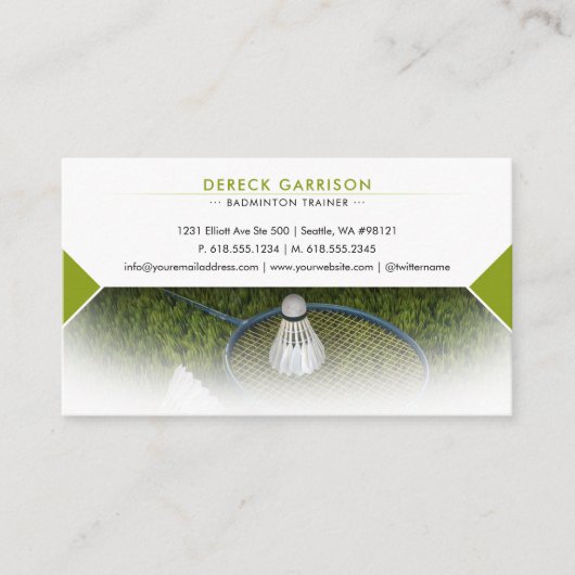 Beruflich Badminton Trainer | Coach Visitenkarte (Vorderseite)