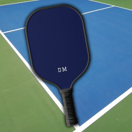 Beruflich Basic Navy Blue Monogram Initials Pickleball Schläger