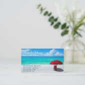Beruflich Beach Real Anwesen Company Logo Visitenkarte (Stehend Vorderseite)