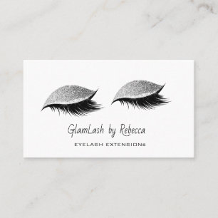 Beruflich Beauty Eyelash Lashes Glitzer Silber Visitenkarte
