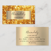 Beruflich Beauty Friseur Glitzer Honig Gold Visitenkarte (Vorne/Hinten)