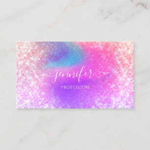 Beruflich Beauty Holografischer Glitzer Unicorn Visitenkarte