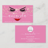 Beruflich Beauty Makeup Gold Lash Rote Lippen Visitenkarte (Vorne/Hinten)
