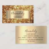Beruflich Beauty StudioFriseur Glitzer Gold Visitenkarte (Vorne/Hinten)