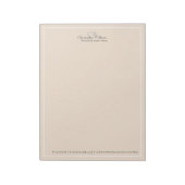 Beruflich Beige Minimalistisch Notizblock (Rotiert)