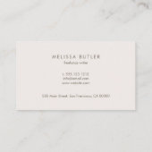 Beruflich Beige Moderner Luxus Visitenkarte (Rückseite)