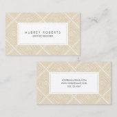 Beruflich Beige Weiß, geometrisches Muster nach hi Visitenkarte (Vorne/Hinten)