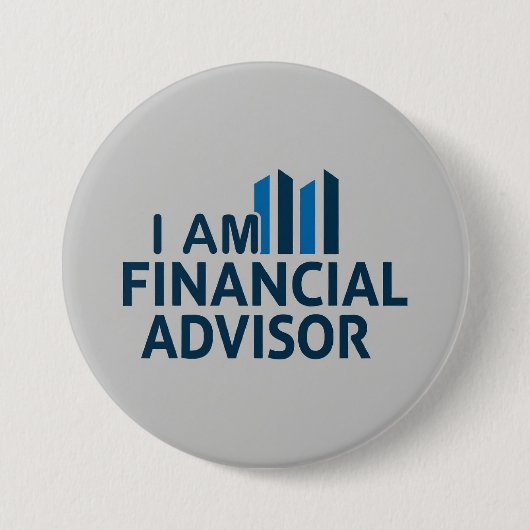 Beruflich bin ich Finanzberater Runde Button (Vorderseite)