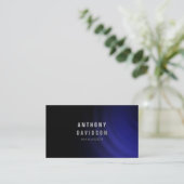 Beruflich Black Blue Gray Manager Business Card Visitenkarte (Stehend Vorderseite)