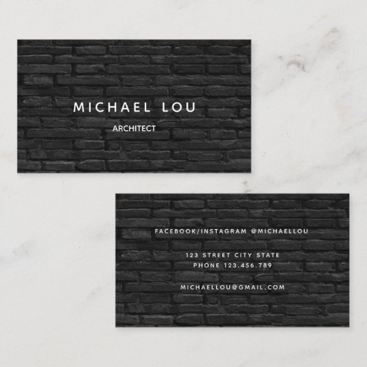 Beruflich Black Bricks Constructeure Architect Visitenkarte (Vorne/Hinten)