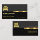 Beruflich Black Gray Layers Gold Tab Trucking Visitenkarte (Vorne/Hinten)