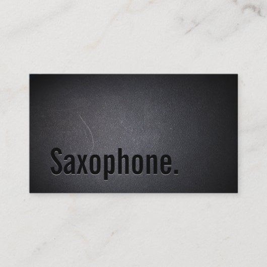 Beruflich Black Minimalistisch Saxophon Visitenkarte (Vorderseite)