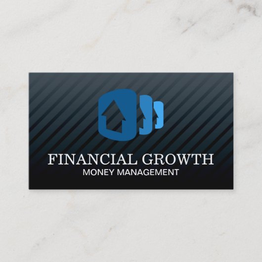 Beruflich Black Modern | Gestapelte Häuser Visitenkarte (Vorderseite)