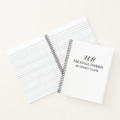 Beruflich Black Monogram Initial Business Notizblock (Innenseite)