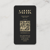 Beruflich Black Monogram Marketing Modern Visitenkarte (Rückseite)