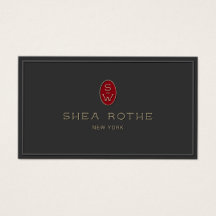 Beruflich Black Red Monogram 3D Typografie