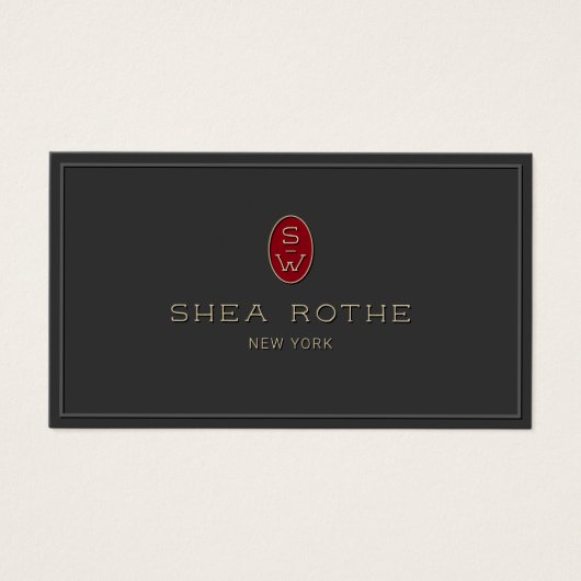 Beruflich Black Red Monogram 3D Typografie (Vorderseite)