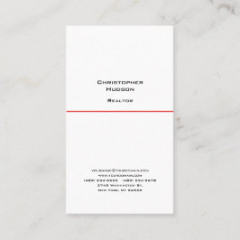Beruflich Black Red White Simple Schlicht Realtor Visitenkarte