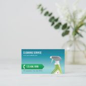 Beruflich Blue Clearing Service Business Card Visitenkarte (Stehend Vorderseite)
