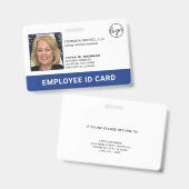 Beruflich Blue Company Logo Mitarbeiter Foto ID Ausweis (Vorder- & Rückseite)