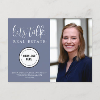 Beruflich Blue Contact Info Foto Real Anwesen Postkarte