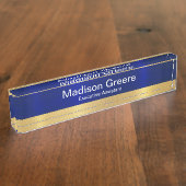 Beruflich Blue Gold Zuhause Namensplakette (Seite)