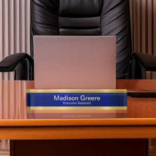 Beruflich Blue Gold Zuhause Namensplakette