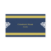 Beruflich Blue & Golden Jeweler Business Card