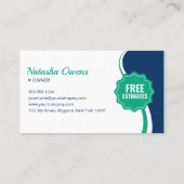 Beruflich Blue Green Reinigungsservice - Haushalts Visitenkarte (Rückseite)