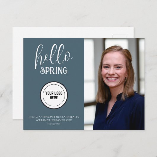 Beruflich Blue Hello Spring Real Anwesen Postkarte (Vorne/Hinten)