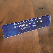 Beruflich Blue Imitats Metal Custom Namensplakette (Seite)