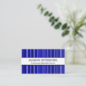 Beruflich Blue Interior Designer Business Card Visitenkarte (Stehend Vorderseite)
