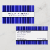 Beruflich Blue Interior Designer Business Card Visitenkarte (Vorne/Hinten)