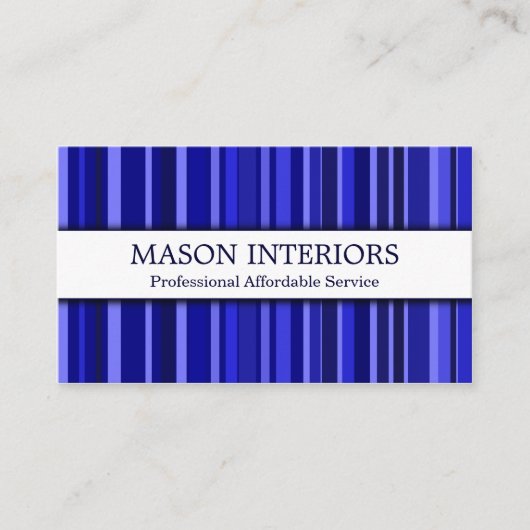 Beruflich Blue Interior Designer Business Card Visitenkarte (Vorderseite)