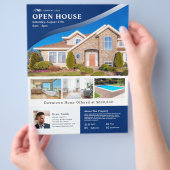 Beruflich Blue Open House Real Anwesen Flyer (Hand)