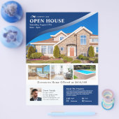 Beruflich Blue Open House Real Anwesen Flyer (Einzeln)