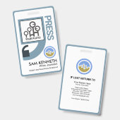 Beruflich Blue Quotation Marks Presseberichterstat Ausweis (Front & Back)