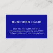 Beruflich Blue Solid Color Monogram Visitenkarte (Rückseite)