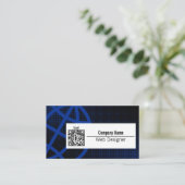 Beruflich Blue Web Designer Business Card Visitenkarte (Stehend Vorderseite)