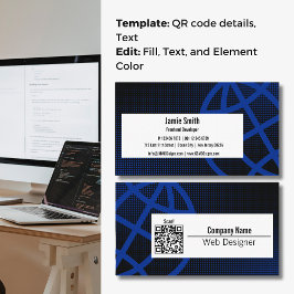 Beruflich Blue Web Designer Business Card Visitenkarte