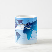 Beruflich Blue World Map Kaffeetasse (Mittel)