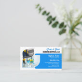 Beruflich Blue Zuhause Cleaning Maid Janitorial Visitenkarte (Stehend Vorderseite)