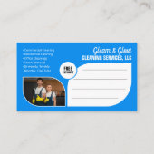 Beruflich Blue Zuhause Cleaning Maid Janitorial Visitenkarte (Rückseite)