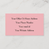 Beruflich Blush Pink Black Hair Stylist Modern Visitenkarte (Rückseite)