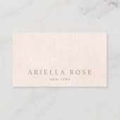 Beruflich Blush Pink Minimalistisch Visitenkarte (Vorderseite)