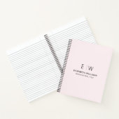 Beruflich Blush Pink Monogram Business Notizblock (Innenseite)