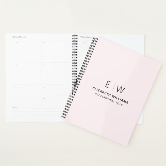 Beruflich Blush Pink Monogram Business Planer (Anzeige)